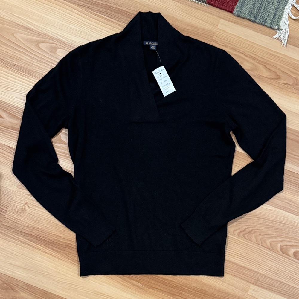 Brooks Brothers Black silk and cashmere sweater new with tag